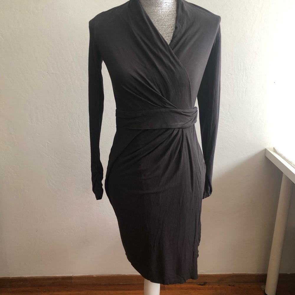 All Saints Charcoal Long Sleeve Dress